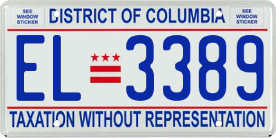 DC license plate EL3389