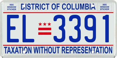 DC license plate EL3391