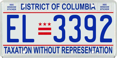 DC license plate EL3392