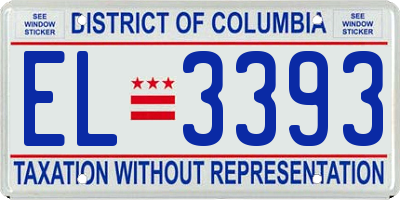 DC license plate EL3393