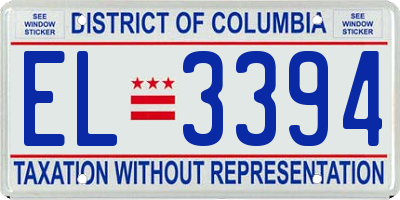 DC license plate EL3394