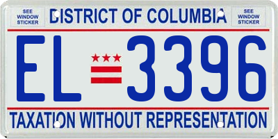 DC license plate EL3396