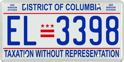 DC license plate EL3398