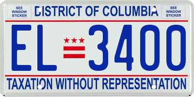 DC license plate EL3400