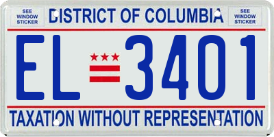 DC license plate EL3401