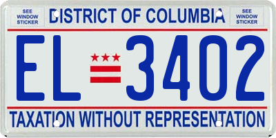 DC license plate EL3402