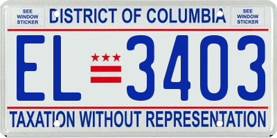 DC license plate EL3403