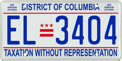 DC license plate EL3404