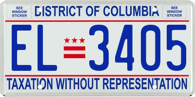 DC license plate EL3405