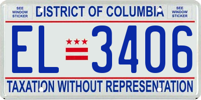DC license plate EL3406