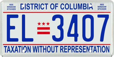 DC license plate EL3407