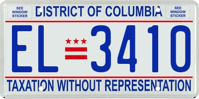 DC license plate EL3410