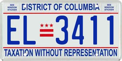 DC license plate EL3411
