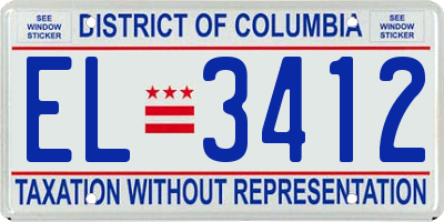 DC license plate EL3412