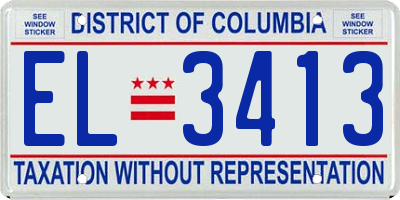 DC license plate EL3413