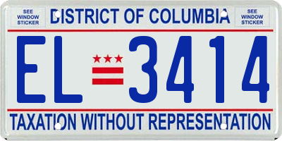 DC license plate EL3414