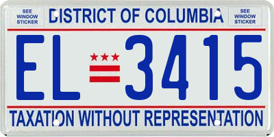 DC license plate EL3415