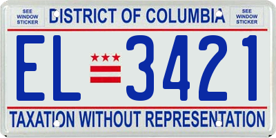 DC license plate EL3421