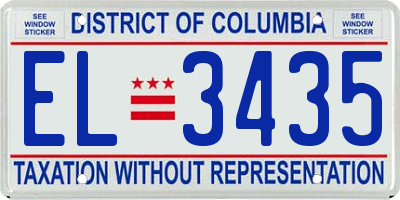 DC license plate EL3435