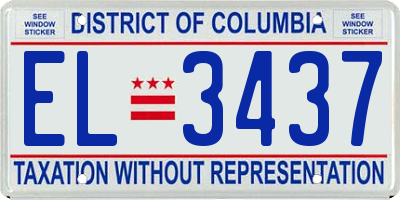 DC license plate EL3437