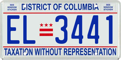 DC license plate EL3441