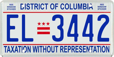 DC license plate EL3442