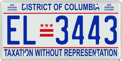 DC license plate EL3443