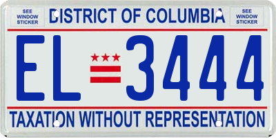 DC license plate EL3444