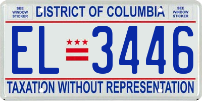 DC license plate EL3446