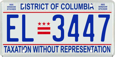 DC license plate EL3447