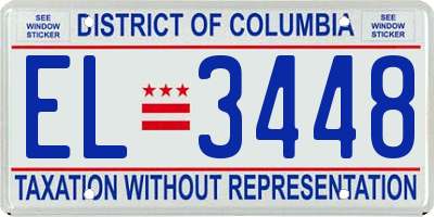 DC license plate EL3448