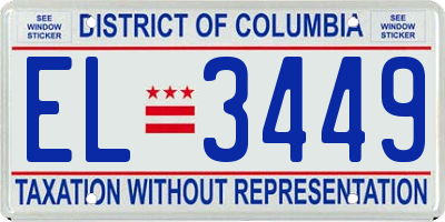 DC license plate EL3449