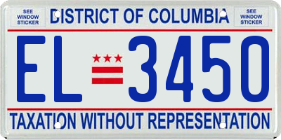 DC license plate EL3450