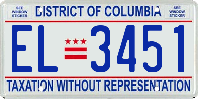 DC license plate EL3451