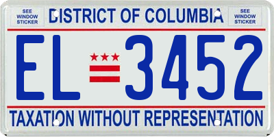 DC license plate EL3452