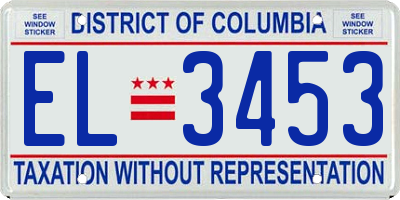 DC license plate EL3453