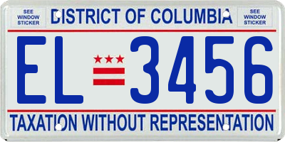 DC license plate EL3456