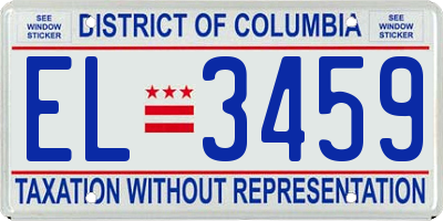 DC license plate EL3459