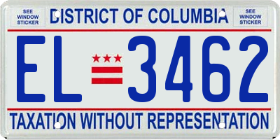 DC license plate EL3462