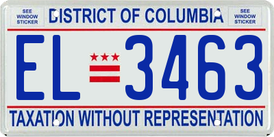 DC license plate EL3463