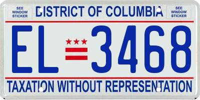 DC license plate EL3468