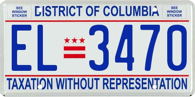 DC license plate EL3470