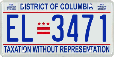 DC license plate EL3471