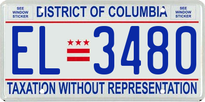 DC license plate EL3480