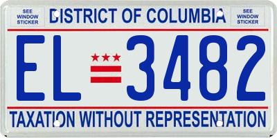 DC license plate EL3482