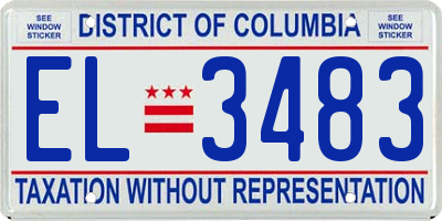 DC license plate EL3483