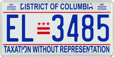 DC license plate EL3485