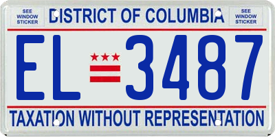 DC license plate EL3487