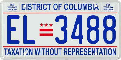 DC license plate EL3488