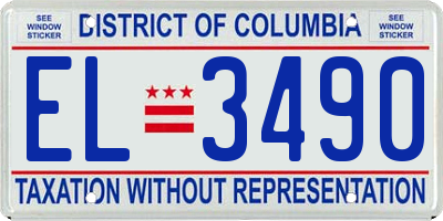 DC license plate EL3490